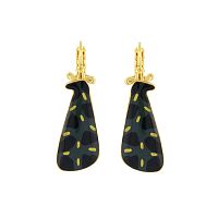 Серьги TARATATA, Zebra, цветная смола, узоры, золотая краска, TT-H25-04720-207 зеленый