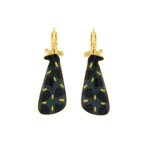 Серьги TARATATA, Zebra, цветная смола, узоры, золотая краска, TT-H25-04720-207 зеленый