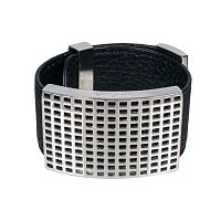 Браслет Fiore Luna на кожаном черном ремешке, CB00999-1 BW/S