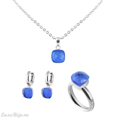 Кольцо Qudo Firenze sapphire 19 мм 611715 BL/S фото 3