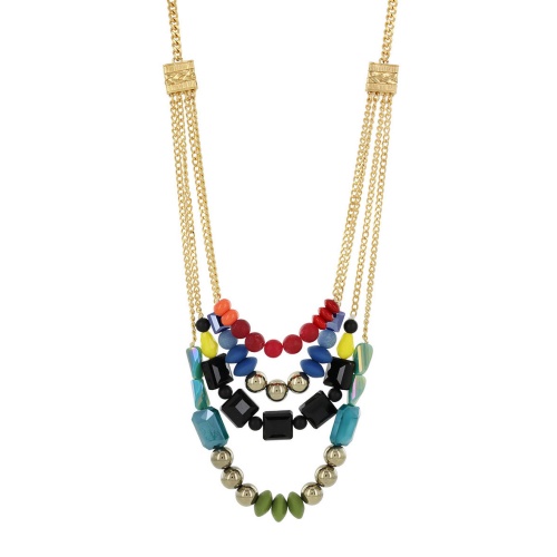 Колье TARATATA, Glam Rock, со стеклянными бусинами и силиконовыми, TT-H23-08109-20M золотистый фото 5