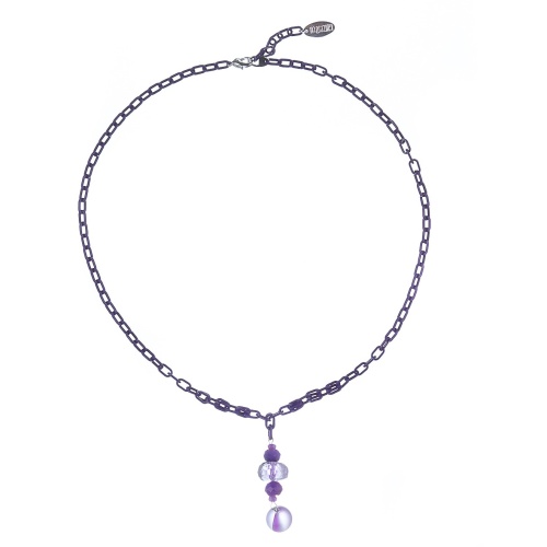 Колье Lanzerotti, Pervinca, сугилит, агат, аметист, кристалл матовый, LZ-22.05-103 фиолетовый фото 4