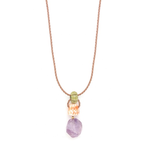 Колье Nature Bijoux, St.Barth, с аметистом и ракушками, NB24.2-15-43231 сиреневый фото 2