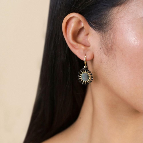 Серьги Franck Herval, Lauryne, с агатом и перламутром, FH25.2-12-69833 черный фото 2