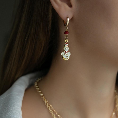 Серьги Lanzerotti, Mustang, асимметрия,с кристаллом и цветной эмалью, LZ-25.11-357 золотистый фото 3