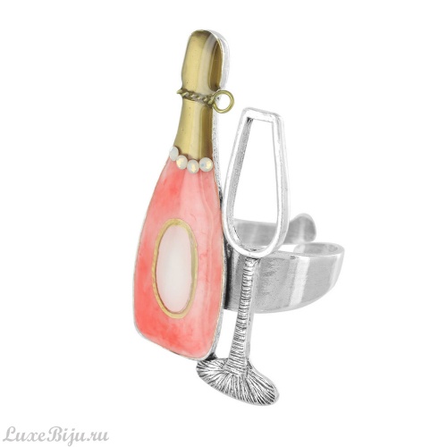 Кольцо TARATATA, Party time, разъемное, с цветной смолой и стразами, TT-H23-01418-105 розовый