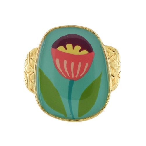 Кольцо TARATATA, Jeu De L`oie, разъемное, с цветной смолой, TT-H24-01401-204 синий фото 2