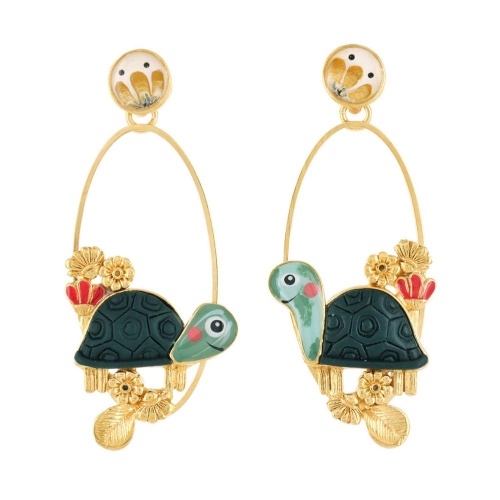 Серьги TARATATA, Carapate, цветная смола, декоративные элементы, TT-T22-01912-20M золотистый