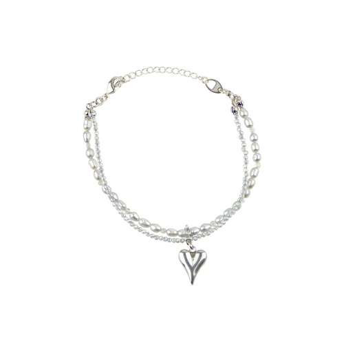 Браслет Lanzerotti, Gelido, жемчуг, лабрадорит, кристаллы, сердце, LZ-25.02-050 серый