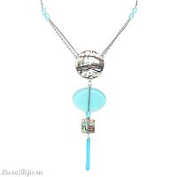 Колье Nature Bijoux, Mauna kai, с гелиотисом и стеклом, NB22.1-15-42130 голубой
