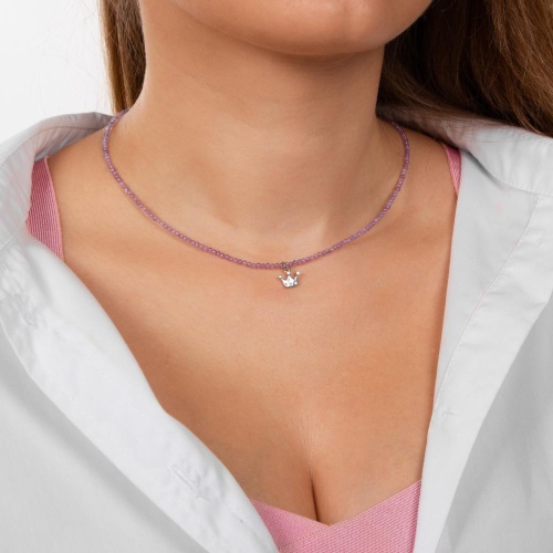 Колье Lanzerotti, Glicine, аметист, бисер, подвеска-корона, LZ-24.04-199 сиреневый фото 4