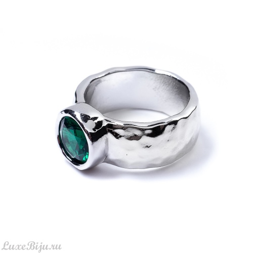 Кольцо Moon Paris, Ringo, с кристаллом, MR-22.03-002 зеленый, 16,5