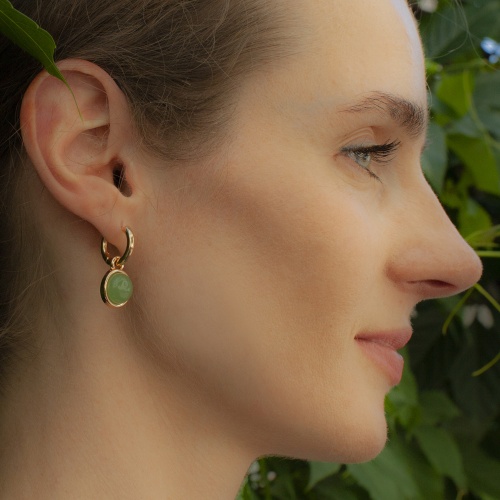 Серьги Fiore Luna GREEN AVENTURINE, LE1114 G/G фото 4