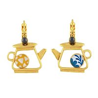 Серьги TARATATA, Cannelle, с цветной смолой и стеклянными бусинами, TT-E24-01705-20M золотистый