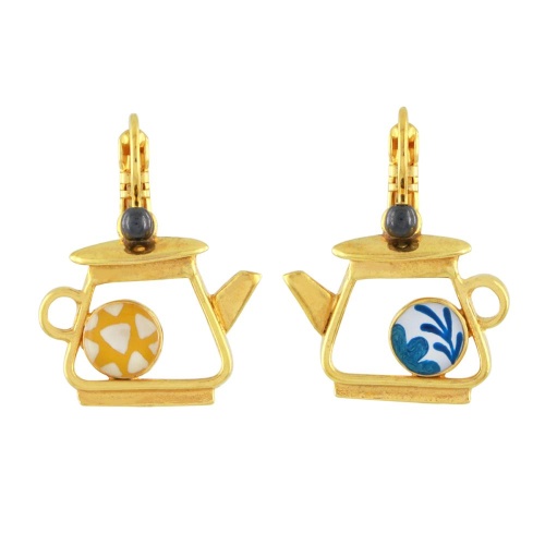 Серьги TARATATA, Cannelle, с цветной смолой и стеклянными бусинами, TT-E24-01705-20M золотистый