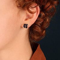 Серьги TARATATA, Hortensia, смола, золотая краска, микрошарики, TT-H25-13905-109 фиолетовый