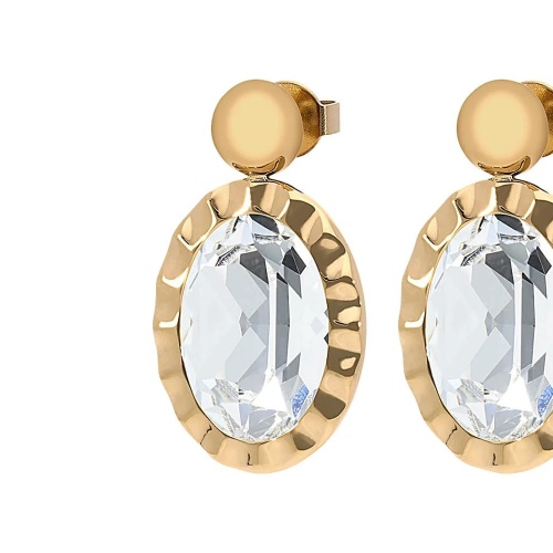 Серьги Qudo TIVOLA UNICA big (G/P) Crystal 2,65cm, 332001 фото 8