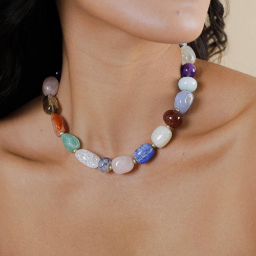 Колье Nature Bijoux, Minerama, агат, аметист, халцедон, цитрин, кварц, NB26.1-15-43791 синий фото 2