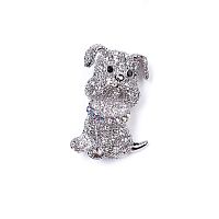 Брошь Moon Paris, Nord, собака, с кристаллами, MoS-22.03-005 серебристый