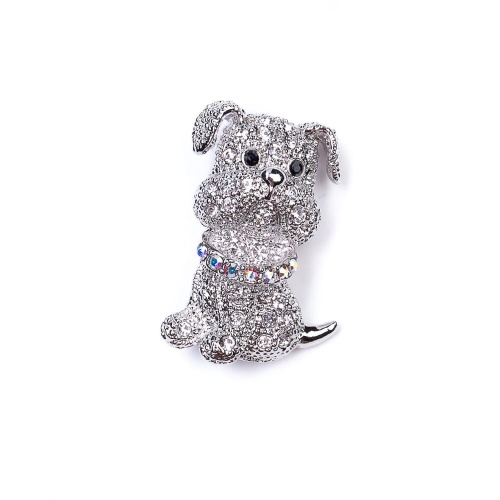 Брошь Moon Paris, Nord, собака, с кристаллами, MoS-22.03-005 серебристый