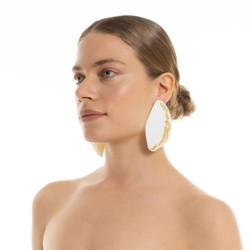 Серьги Katerina Vassou, Fach, с геометрическим элементом, KV26.1-406037GWHITE белый фото 2