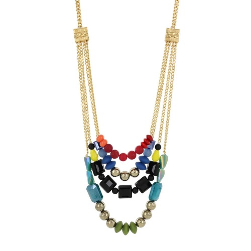 Колье TARATATA, Glam Rock, со стеклянными бусинами и силиконовыми, TT-H23-08109-20M золотистый фото 8