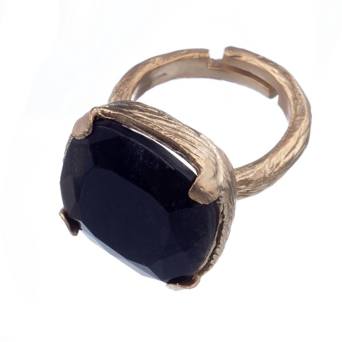 Кольцо Estrosia, разъемное, с обсидианом, ES-ANM13-16A черный