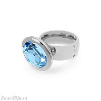 Кольцо Qudo TIVOLA big S aquamarine  18.5 мм, 632004/18.5 BL/S