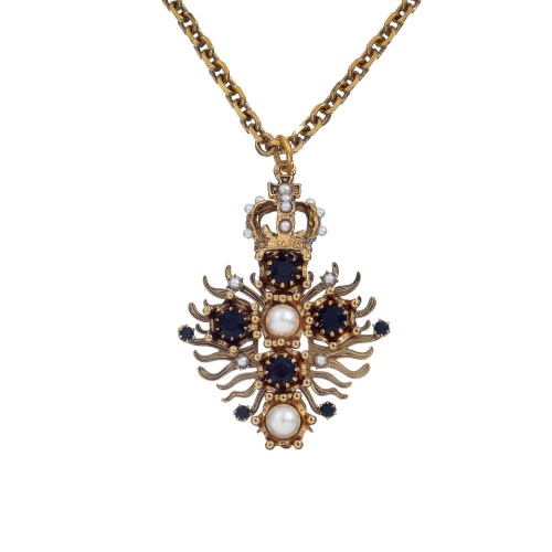 Колье Celeste G, с кристаллами Swarovski и жемчугом, CS26.1-2182 черный