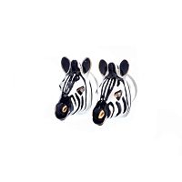 Серьги Polina Firenze, зебра с кристаллами и эмалью, PF25.2-OR4285 белый