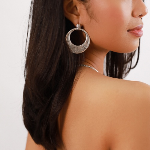 Серьги ORI TAO, Manta, с текстурой кожи ската, OT23.2-12-30793 серебристый фото 5