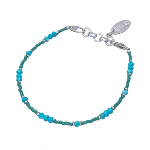 Браслет Lanzerotti, Atlantide, с магнезитом и кристаллами, LZ-23.03-061 бирюзовый