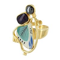 Кольцо TARATATA, Paulette, разъемное, с цветной смолой и бусинами, TT-H23-11421-20M золотистый