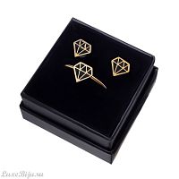 Комплект La Tatoueuse, Diamant, кольцо и серьги, LT22-T3025 черный La Tatoueuse LT22-T3025_1933