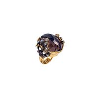 Кольцо Alcozer&J, раухтопаз, Swarovski, жемчуг, гранат, AL2502-A228AF24 золотистый