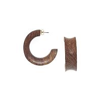 Серьги Nature Bijoux, Komodo, полукольца из дерева роблес, NB25.2-12-90384 коричневый