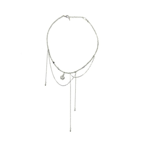 Колье Lanzerotti, Gelido, с жемчугом и лабрадоритом, LZ-25.02-035 серый