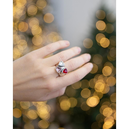 Кольцо Ciclon, Fortuna, с кристаллами, CN-251501 красный, 17 фото 3