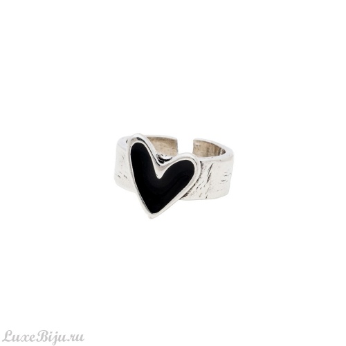 Кольцо Tucco, First love, разъемное, сердце с цветной эмалью, TC-TMA70P черный