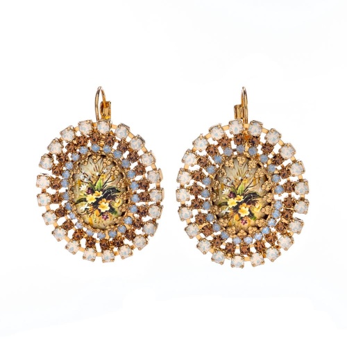 Серьги Celeste G, винтажные, с кристаллами и фианитами, CS26.1-2098-1 золотистый