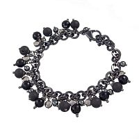 Браслет Lanzerotti, Pianoforte, оникс, друза агата, перламутр, гематит, LZ-26.01-008 черный