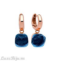 Серьги Qudo Firenze dark blue 300197 BL/RG
